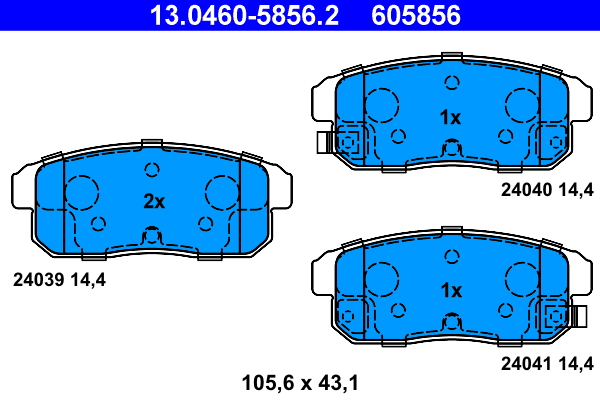Brake Pad Set, disc brake - 13.0460-5856.2 ATE