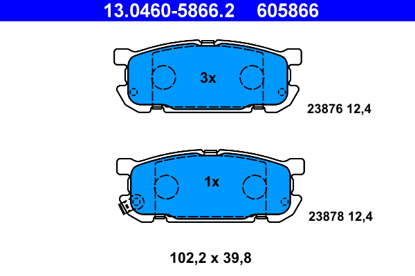 Kit pastiglie freno, Freno a disco - 13.0460-5866.2 ATE