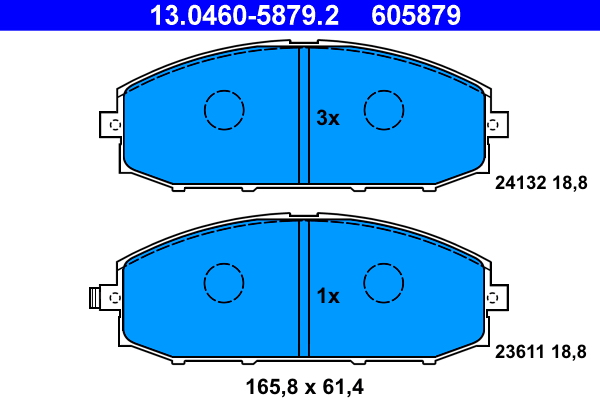Brake Pad Set, disc brake - 13.0460-5879.2 ATE