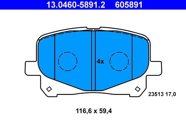 Kit pastiglie freno, Freno a disco - 13.0460-5891.2 ATE