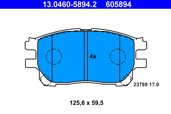 Kit pastiglie freno, Freno a disco - 13.0460-5894.2 ATE