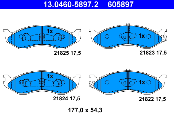 Brake Pad Set, disc brake - 13.0460-5897.2 ATE