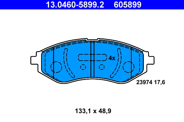 Kit pastiglie freno, Freno a disco - 13.0460-5899.2 ATE