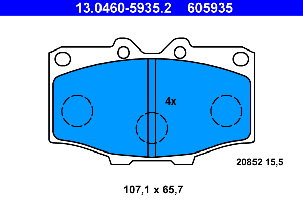 Brake Pad Set, disc brake - 13.0460-5935.2 ATE