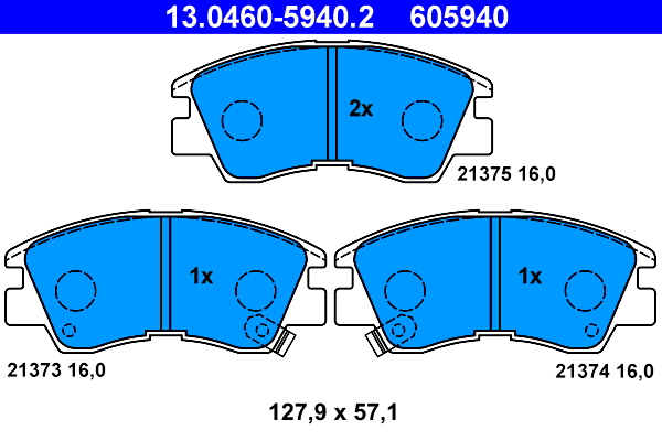 Brake Pad Set, disc brake - 13.0460-5940.2 ATE