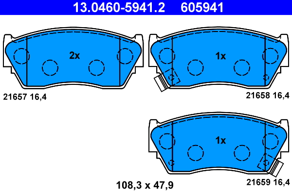 Kit pastiglie freno, Freno a disco - 13.0460-5941.2 ATE