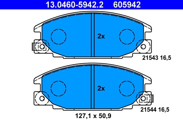 Brake Pad Set, disc brake - 13.0460-5942.2 ATE