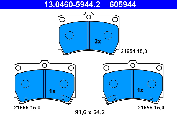 Brake Pad Set, disc brake - 13.0460-5944.2 ATE
