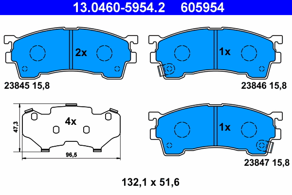 Kit pastiglie freno, Freno a disco - 13.0460-5954.2 ATE