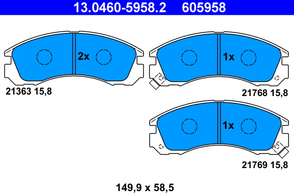 Brake Pad Set, disc brake - 13.0460-5958.2 ATE
