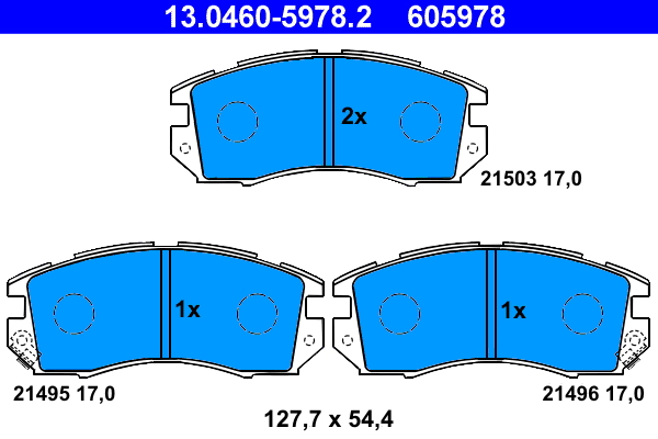 Kit pastiglie freno, Freno a disco - 13.0460-5978.2 ATE