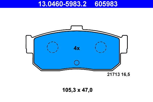 Brake Pad Set, disc brake - 13.0460-5983.2 ATE