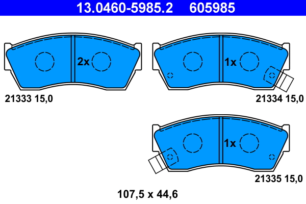 Brake Pad Set, disc brake - 13.0460-5985.2 ATE