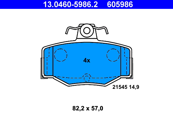 Kit pastiglie freno, Freno a disco - 13.0460-5986.2 ATE