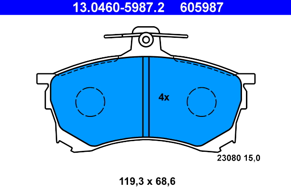 Kit pastiglie freno, Freno a disco - 13.0460-5987.2 ATE
