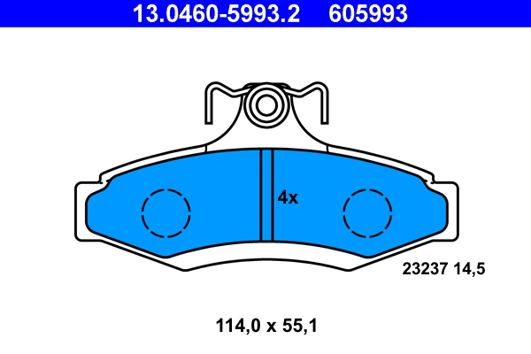 Brake Pad Set, disc brake - 13.0460-5993.2 ATE