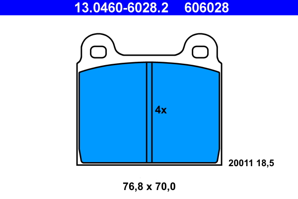 Brake Pad Set, disc brake - 13.0460-6028.2 ATE