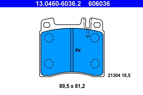 Brake Pad Set, disc brake - 13.0460-6036.2 ATE