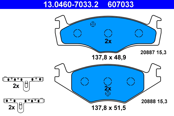 Kit pastiglie freno, Freno a disco - 13.0460-7033.2 ATE