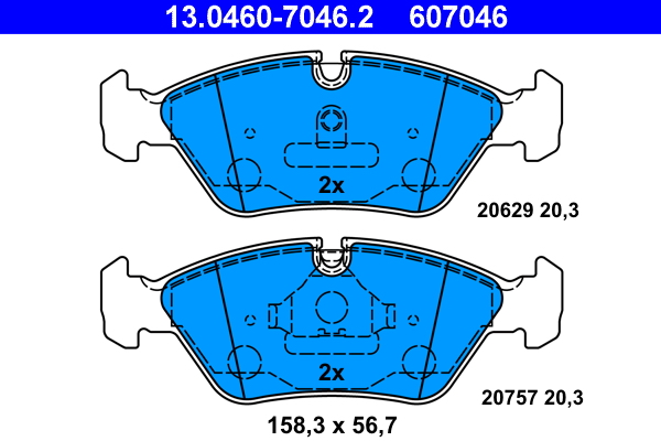 Brake Pad Set, disc brake - 13.0460-7046.2 ATE