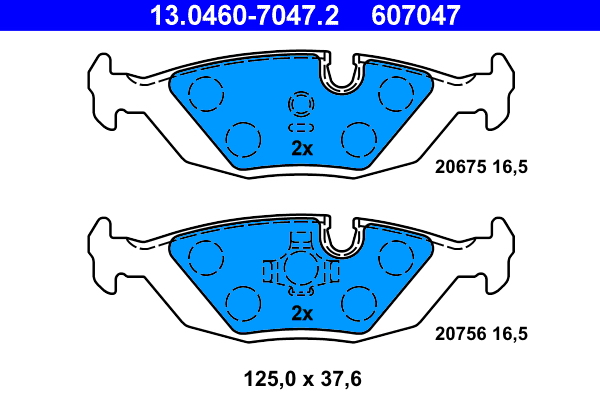 Brake Pad Set, disc brake - 13.0460-7047.2 ATE
