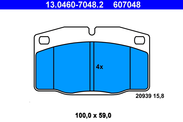 Brake Pad Set, disc brake - 13.0460-7048.2 ATE