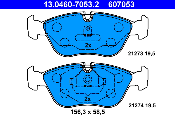Brake Pad Set, disc brake - 13.0460-7053.2 ATE