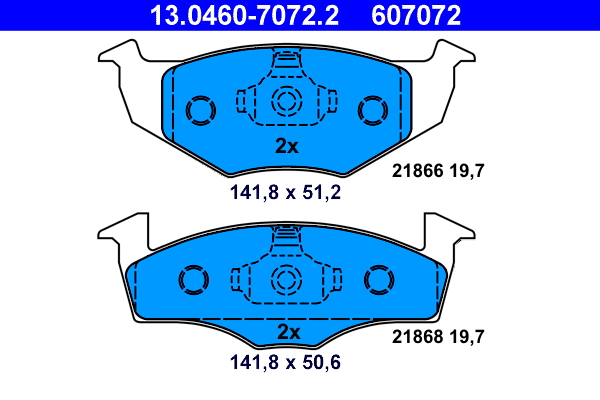 Brake Pad Set, disc brake - 13.0460-7072.2 ATE
