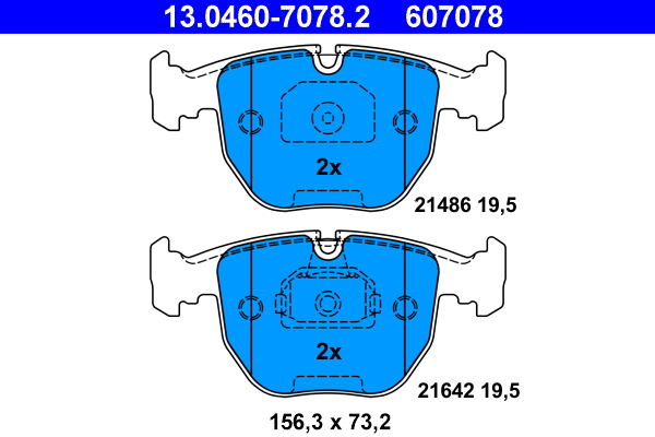 Brake Pad Set, disc brake - 13.0460-7078.2 ATE