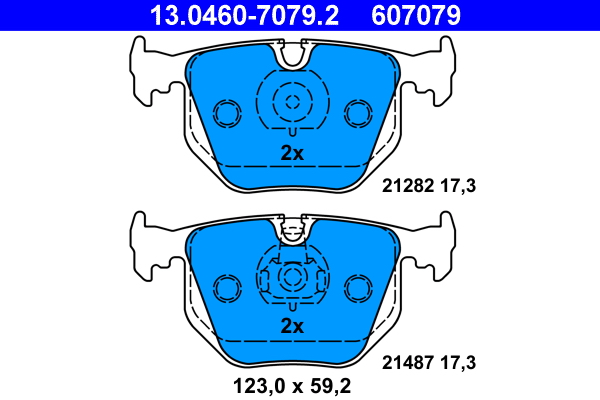 Brake Pad Set, disc brake - 13.0460-7079.2 ATE