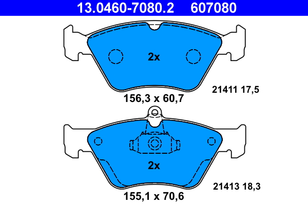 Brake Pad Set, disc brake - 13.0460-7080.2 ATE