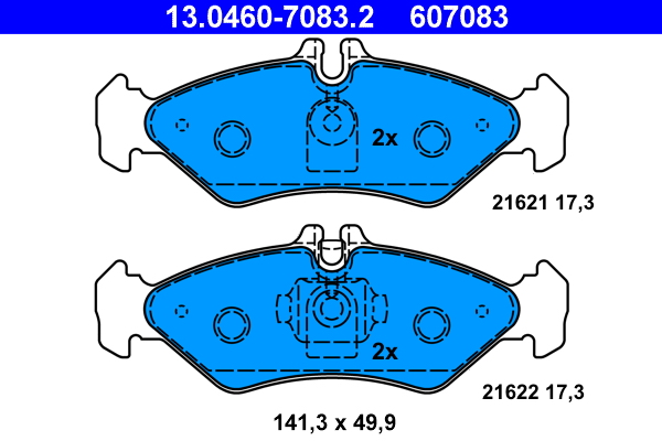 Brake Pad Set, disc brake - 13.0460-7083.2 ATE