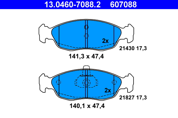 Kit pastiglie freno, Freno a disco - 13.0460-7088.2 ATE