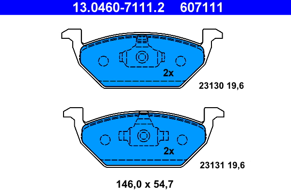 Brake Pad Set, disc brake - 13.0460-7111.2 ATE