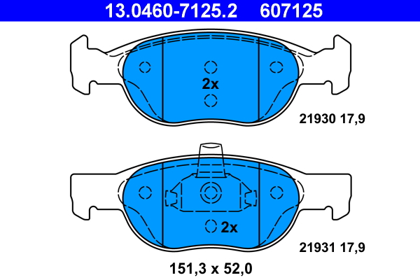 Kit pastiglie freno, Freno a disco - 13.0460-7125.2 ATE