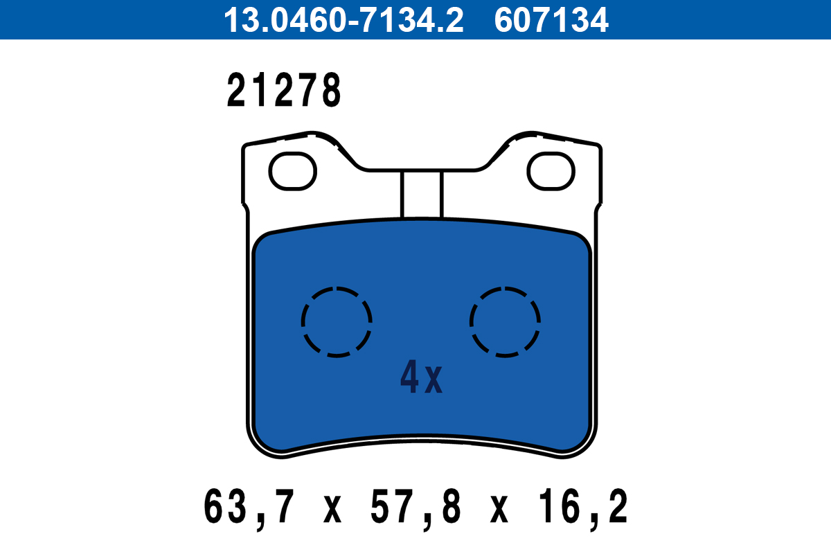 Brake Pad Set, disc brake - 13.0460-7134.2 ATE