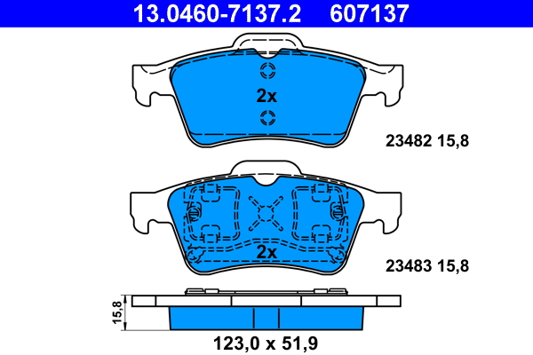Kit pastiglie freno, Freno a disco - 13.0460-7137.2 ATE