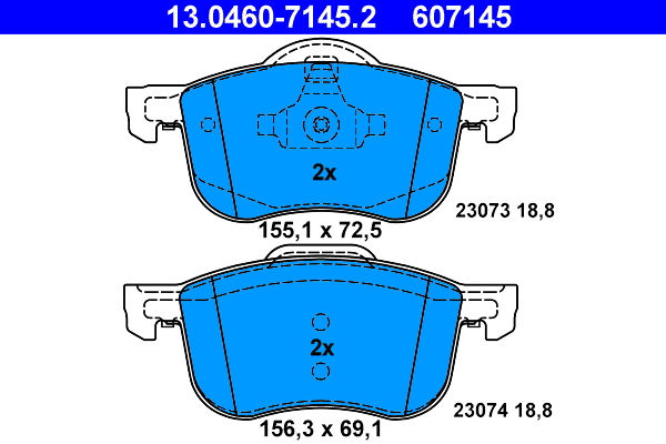 Kit pastiglie freno, Freno a disco - 13.0460-7145.2 ATE