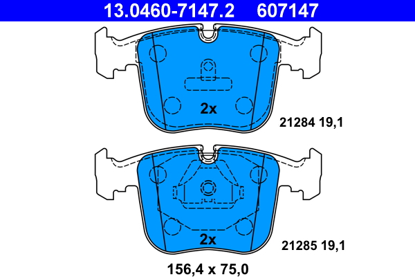 Brake Pad Set, disc brake - 13.0460-7147.2 ATE