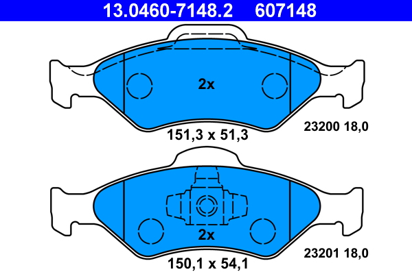 Kit pastiglie freno, Freno a disco - 13.0460-7148.2 ATE