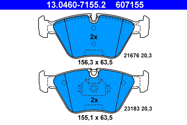 Brake Pad Set, disc brake - 13.0460-7155.2 ATE