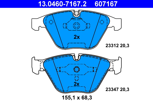 Kit pastiglie freno, Freno a disco - 13.0460-7167.2 ATE