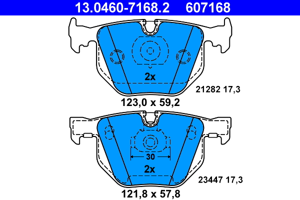 Kit pastiglie freno, Freno a disco - 13.0460-7168.2 ATE