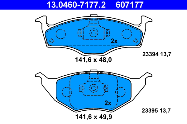 Kit pastiglie freno, Freno a disco - 13.0460-7177.2 ATE