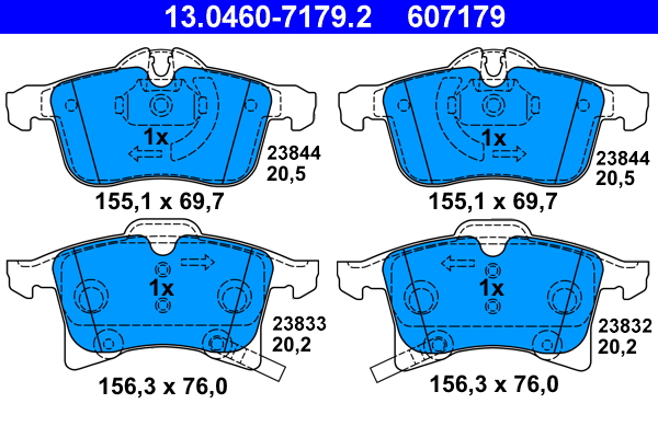 Brake Pad Set, disc brake - 13.0460-7179.2 ATE