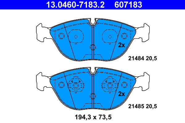 Kit pastiglie freno, Freno a disco - 13.0460-7183.2 ATE
