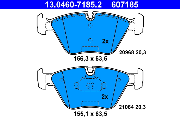 Kit pastiglie freno, Freno a disco - 13.0460-7185.2 ATE