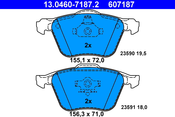 Kit pastiglie freno, Freno a disco - 13.0460-7187.2 ATE