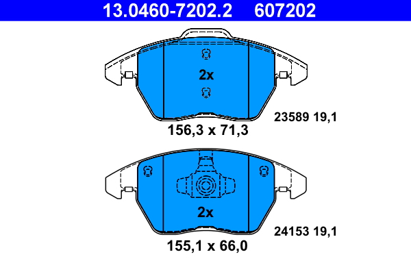 Kit pastiglie freno, Freno a disco - 13.0460-7202.2 ATE