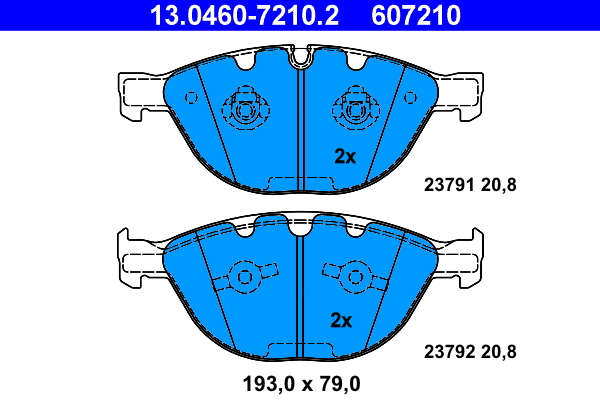 Brake Pad Set, disc brake - 13.0460-7210.2 ATE